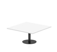 Italia 1000mm Square Coffee Table White Top 475mm High Black Leg