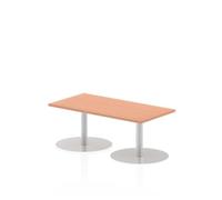 Italia 1200 x 600mm Poseur Rectangular Table Beech Top 475mm High Leg