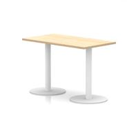 Italia 1200 x 600mm Poseur Rectangular Table Maple Top 720mm High White Leg