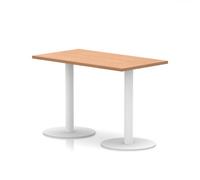 Italia 1200 x 600mm Poseur Rectangular Table Oak Top 720mm High White Leg
