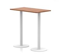 Italia 1200 x 600mm Poseur Rectangular Table Walnut Top 1145mm High White Leg
