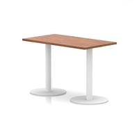 Italia 1200 x 600mm Poseur Rectangular Table Walnut Top 720mm High White Leg