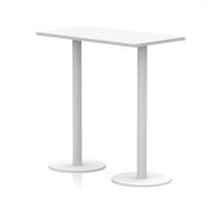 Italia 1200 x 600mm Poseur Rectangular Table White Top 1145mm High White Leg