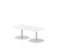 Italia 1200 x 600mm Poseur Rectangular Table White Top 475mm High Leg