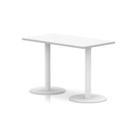Italia 1200 x 600mm Poseur Rectangular Table White Top 720mm High White Leg