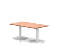 Italia 1200 x 600mm Rectangular Coffee Table Beech Top 475mm High White Leg