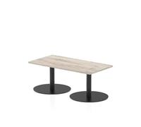 Italia 1200 x 600mm Rectangular Coffee Table Grey Oak Top 475mm High Black Leg