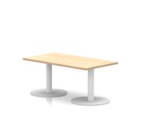 Italia 1200 x 600mm Rectangular Coffee Table Maple Top 475mm High White Leg