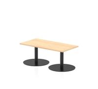 Italia 1200 x 600mm Rectangular Coffee Table Maple Top 475mm High Black Leg