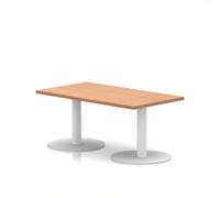 Italia 1200 x 600mm Rectangular Coffee Table Oak Top 475mm High White Leg