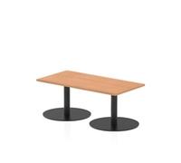 Italia 1200 x 600mm Rectangular Coffee Table Oak Top 475mm High Black Leg