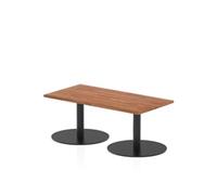 Italia 1200 x 600mm Rectangular Coffee Table Walnut Top 475mm High Black Leg