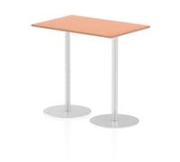 Italia 1200 x 800mm Poseur Rectangular Table Beech Top 1145mm High Leg