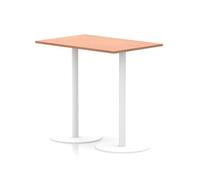 Italia 1200 x 800mm Poseur Rectangular Table Beech Top 1145mm High White Leg