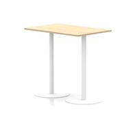 Italia 1200 x 800mm Poseur Rectangular Table Maple Top 1145mm High White Leg