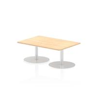 Italia 1200 x 800mm Poseur Rectangular Table Maple Top 475mm High Leg