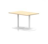 Italia 1200 x 800mm Poseur Rectangular Table Maple Top 720mm High White Leg