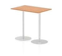 Italia 1200 x 800mm Poseur Rectangular Table Oak Top 1145mm High Leg