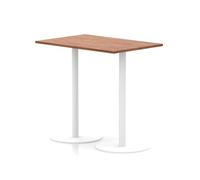 Italia 1200 x 800mm Poseur Rectangular Table Walnut Top 1145mm High White Leg