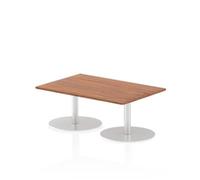 Italia 1200 x 800mm Poseur Rectangular Table Walnut Top 475mm High Leg