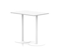 Italia 1200 x 800mm Poseur Rectangular Table White Top 1145mm High White Leg