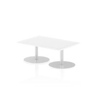 Italia 1200 x 800mm Poseur Rectangular Table White Top 475mm High Leg