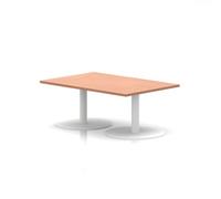 Italia 1200 x 800mm Rectangular Coffee Table Beech Top 475mm High White Leg