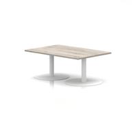 Italia 1200 x 800mm Rectangular Coffee Table Grey Oak Top 475mm High White Leg