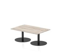 Italia 1200 x 800mm Rectangular Coffee Table Grey Oak Top Black Leg