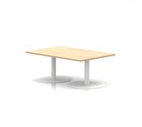 Italia 1200 x 800mm Rectangular Coffee Table Maple Top 475mm High White Leg