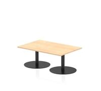 Italia 1200 x 800mm Rectangular Coffee Table Maple Top 475mm High Black Leg