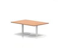 Italia 1200 x 800mm Rectangular Coffee Table Oak Top 475mm High White Leg