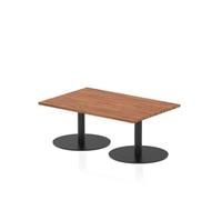 Italia 1200 x 800mm Rectangular Coffee Table Walnut Top 475mm High Black Leg