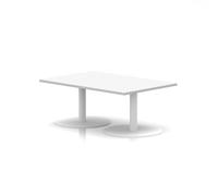Italia 1200 x 800mm Rectangular Coffee Table White Top 475mm High White Leg