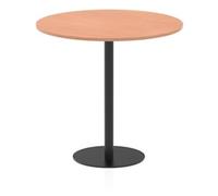 Italia 1200mm Poseur Round Table Beech 1145mm High Black Leg