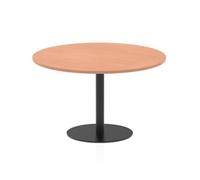 Italia 1200mm Poseur Round Table Beech Top 720mm High Black Leg