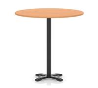 Italia 1200mm Poseur Round Table Beech Top 1170mm High Black Leg Cross Base