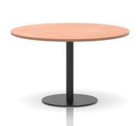 Italia 1200mm Poseur Round Table Beech 720mm High Black Leg