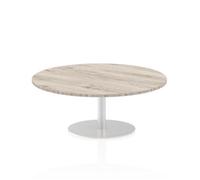 Italia 1200mm Poseur Round Table Grey Oak Top 475mm High Leg