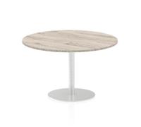 Italia 1200mm Poseur Round Table Grey Oak Top 725mm High Leg