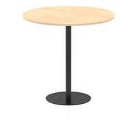Italia 1200mm Poseur Round Table Maple Top 1145mm High Black Leg
