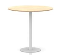 Italia 1200mm Poseur Round Table Maple Top 1145mm High White Leg