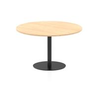 Italia 1200mm Poseur Round Table Maple Top 720mm High Black Leg