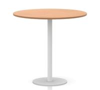 Italia 1200mm Poseur Round Table Oak Top 1145mm High White Leg