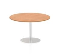 Italia 1200mm Poseur Round Table Oak Top 725mm High Leg