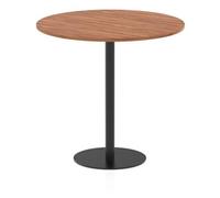 Italia 1200mm Poseur Round Table Walnut Top 1145mm High Black Leg
