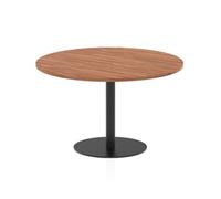 Italia 1200mm Poseur Round Table Walnut Top 720mm High Black Leg