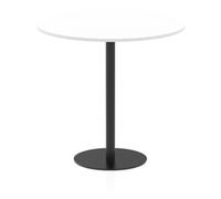 Italia 1200mm Poseur Round Table White Top 1145mm High Black Leg