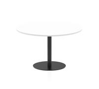 Italia 1200mm Poseur Round Table White Top 720mm High Black Leg