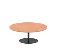 Italia 1200mm Round Coffee Table Beech 475mm High Black Leg